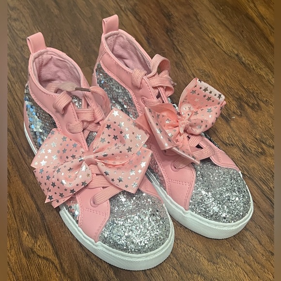 JoJo Siwa Other - Girls JoJo Siwa Pink Sneakers with Sequins and Bow, Size 2